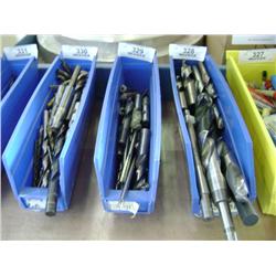 TUB OF MIXED SIZED END MILLS & MILLING DRILL BITS