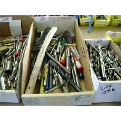BOX OF MIXED SIZED END MILLS & MILLING BITS