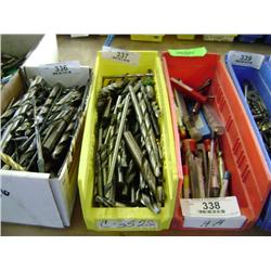 TUB OF MIXED SIZED END MILLS & MILLING DRILL BITS