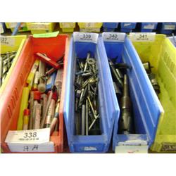 TUB OF MIXED SIZED END MILLS & MILLING DRILL BITS