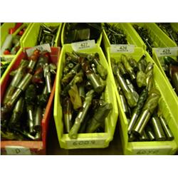 TUB OF MIXED SIZED END MILLS & MILLING DRILL BITS