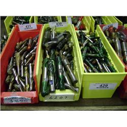 TUB OF MIXED SIZED END MILLS & MILLING DRILL BITS