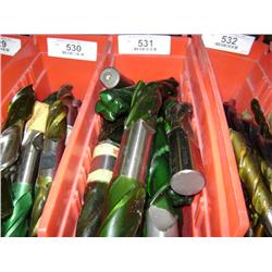 TUB OF MIXED SIZED END MILLS