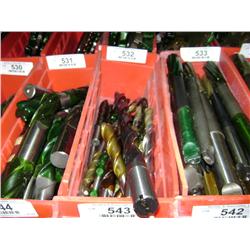 TUB OF MIXED SIZED END MILLS