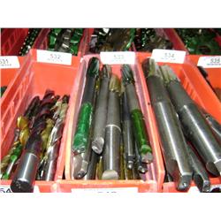 TUB OF MIXED SIZED END MILLS