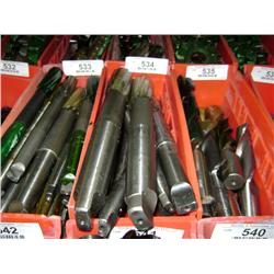 TUB OF MIXED SIZED END MILLS