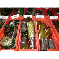 TUB OF MIXED SIZED END MILLS