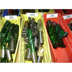 TUB OF MIXED SIZED END MILLS