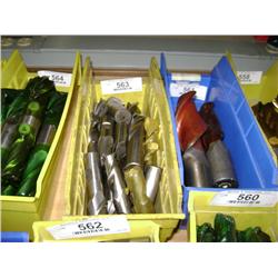 TUB OF MIXED SIZED END MILLS