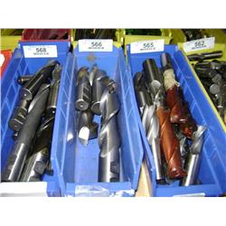 TUB OF MIXED SIZED END MILLS