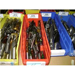 TUB OF MIXED SIZED END MILLS