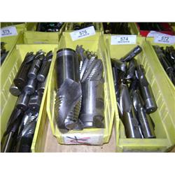 TUB OF MIXED SIZED END MILLS