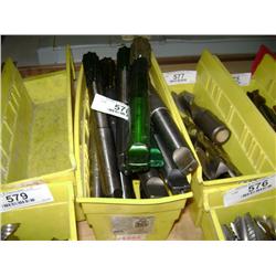 TUB OF MIXED SIZED END MILLS