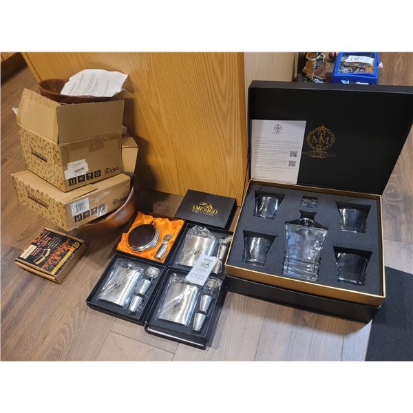 Decanter Set, Flask Sets, Acacia A