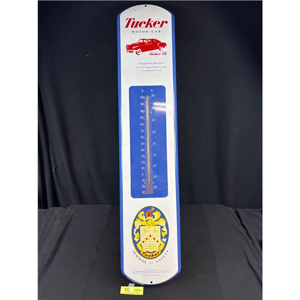 Vintage 1991 39" Tall Tucker Motor Car Thermometer