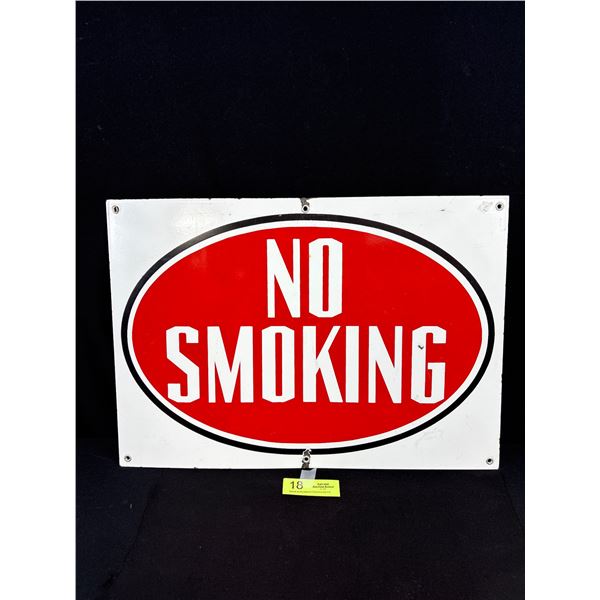1960's 20" x 14" Gulf Oil Canada Porcelain No Smoking Sign