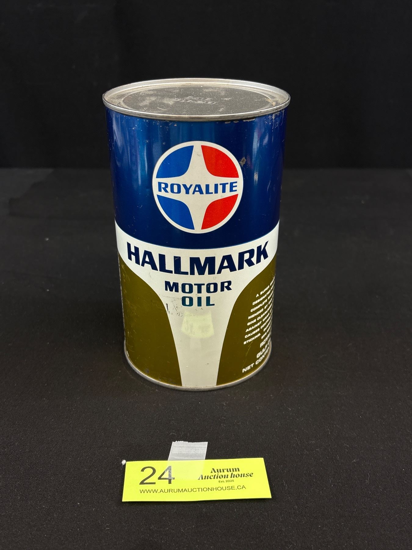Full Royalite Hallmark 1qt Motor Oil Tin