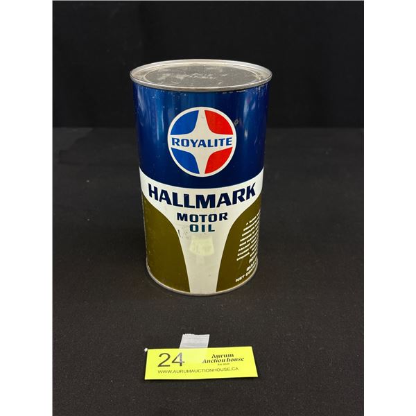 Full Royalite Hallmark 1qt Motor Oil Tin
