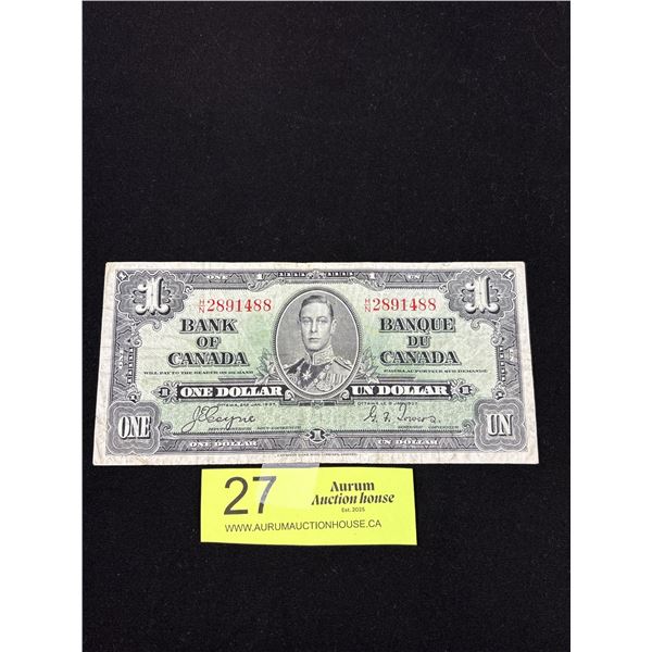 1937 Bank of Canada One Dollar Bill