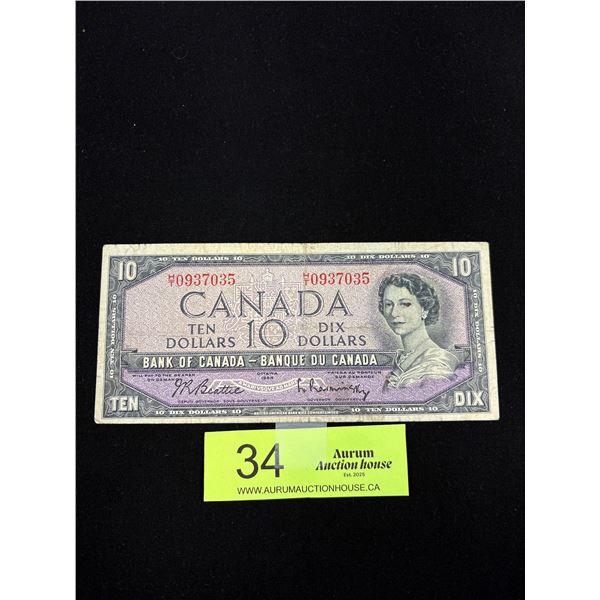 1954 Bank of Canada Ten Dollar Bill