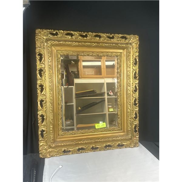 Beautiful Antique Beveled Mirror in Gilded Frame Great Condition 31" x 26.5" - NO SHIPPING