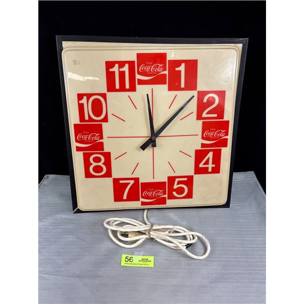 Vintage Coca Cola Light Up Wall Clock in Working Order