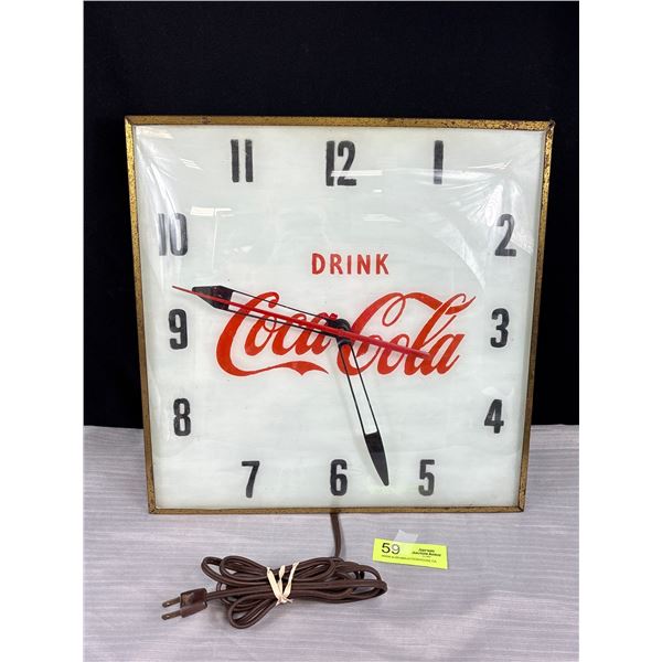 Vintage Made in Canada Light up Coca Cola Wall Clock in Working Order