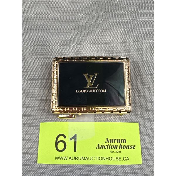 Rare Louis Vuitton Gold w/ Black Enamel Buckle