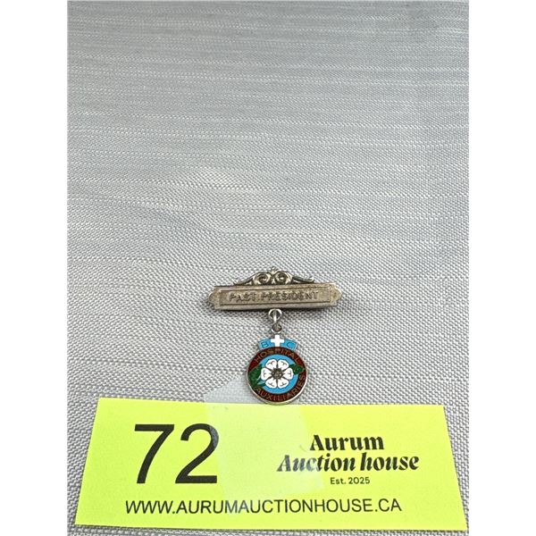 Vintage Birks Sterling Silver Past President B.C. Hospital Auxiliaries Brooch or Lapel Pin