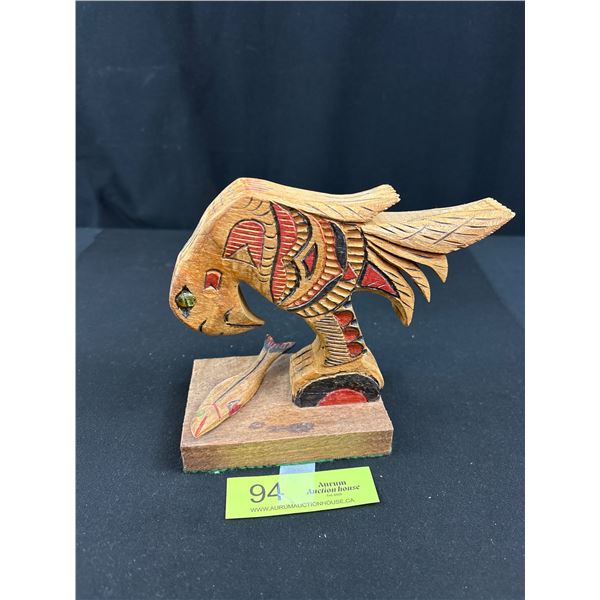 Vintage Native Carving Signed "Jazbinc" Measures 6" High by 7" Wide