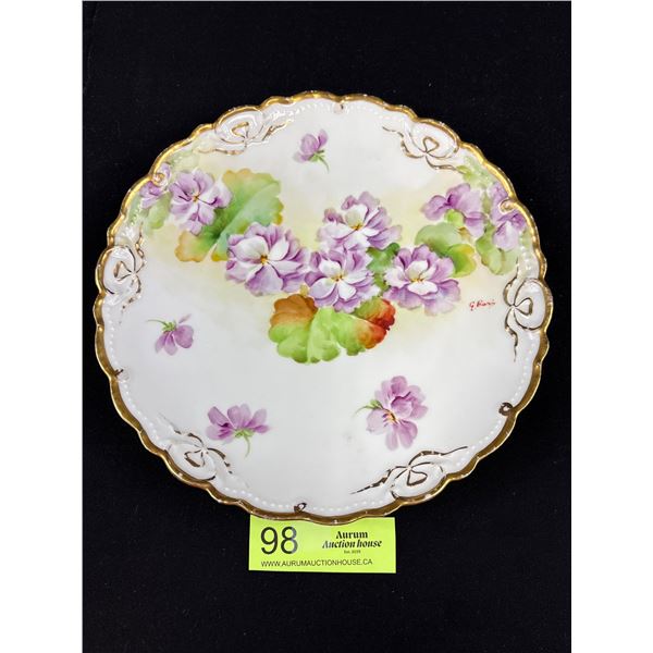 Hand Painted and Signed Plate, Made by Richard Ginori, Italy