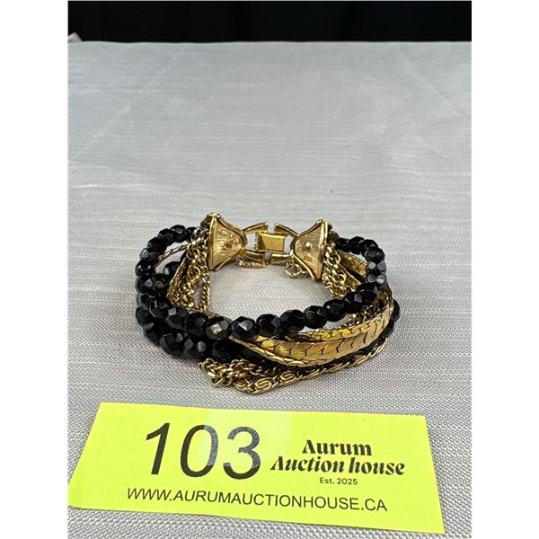 Marcel Boucher Black Bead Bracelet