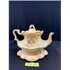 Image 1 : Victorian Teapot Complete w/ Original Stand (Repair to Teapot Rim)