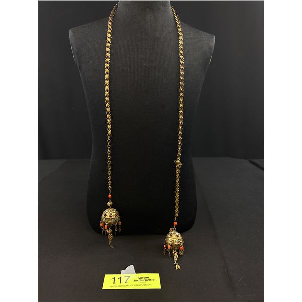 Antique Vintage Apron Gem Set Necklace Very Unique