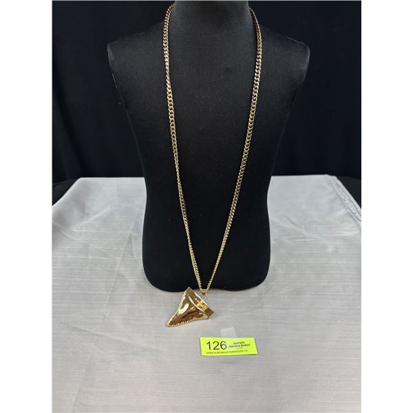 Signed "Givenchy" Very Large Heavy Solid Vintatge Gol Plated Necklace Runway Fashion