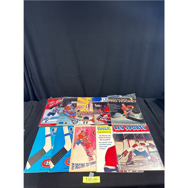 Great Lot of 10 Vintage Montreal Canadians Game Programs and Magazines