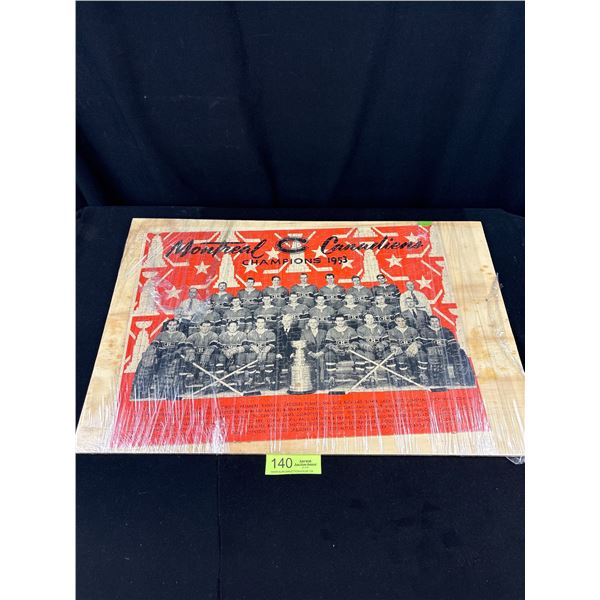 Original 1953 Montreal Canadians Stanley Cup Champions Puzzle - Complete. Actual Puzzle Measures 19"
