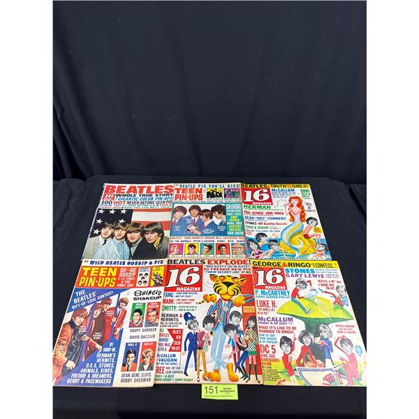 6 1960s Teen Magazines with Beatles