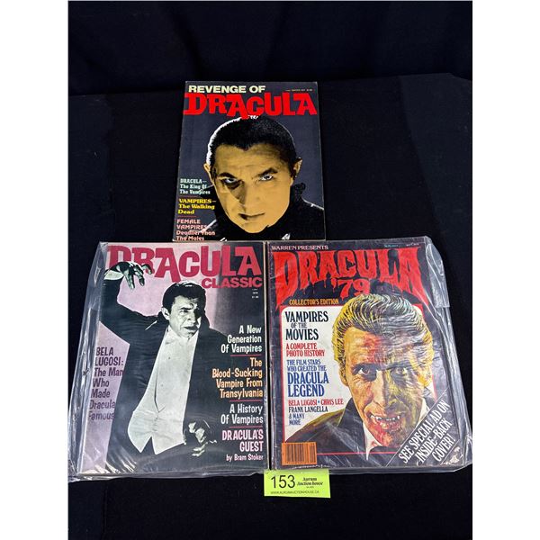 3 1970s Dracula Magazines