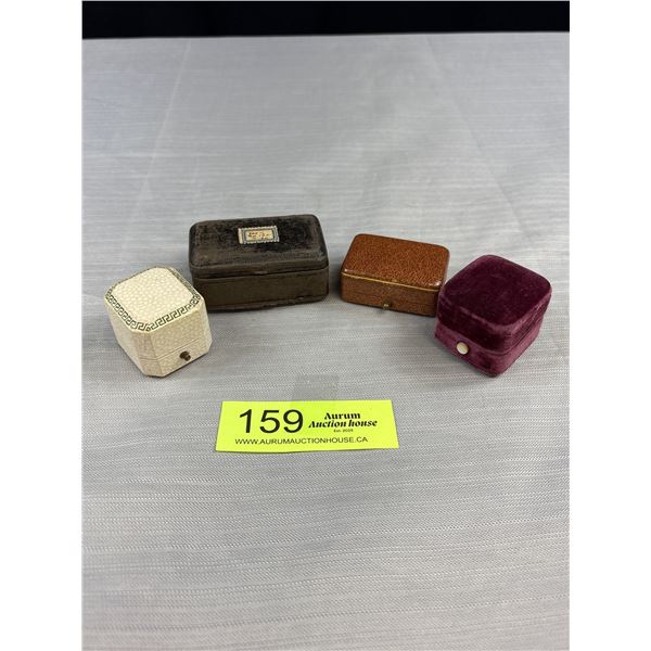 Henry Birks Velvet Ring Box Together w/ 3 Other Vintage Jewelry Presentatino Boxes