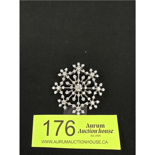 Large 925 Sterling Silver ADI Atomic Star Burst CZ Pendant - 1.75" Across - 14.88 Grams - Tested