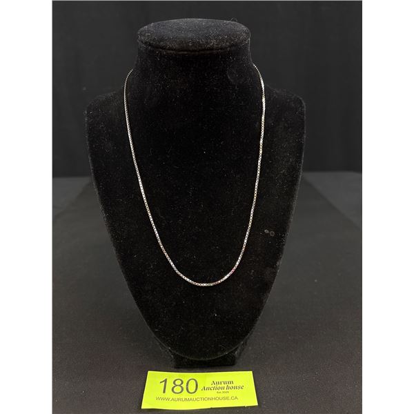 925 Sterling Silver 1.55mm 18.5" Italy MJI Box Link Chain - Very Sturdy  - Tested