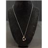 Image 3 : 10k White Gold 18" Curb Link Chain + 10k Diamond Heart - 2.7 Grams - Tested