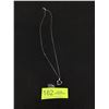 Image 5 : 10k White Gold 18" Curb Link Chain + 10k Diamond Heart - 2.7 Grams - Tested