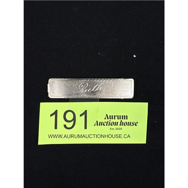 Antique Sterling Silver Hair Barette Clip Marked Sterling w/ a Chalice Symbol - Tested