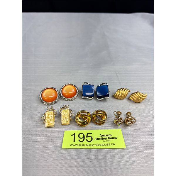 6 Pairs of Vintage Clip ons and Screw Back all Signed Either Coro or Monet - Great Lot