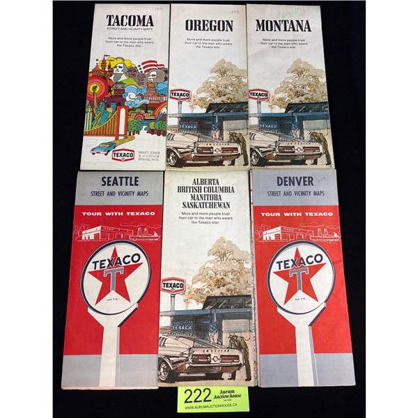 Lot of 6 1960s and 70s Texaco Roadmaps