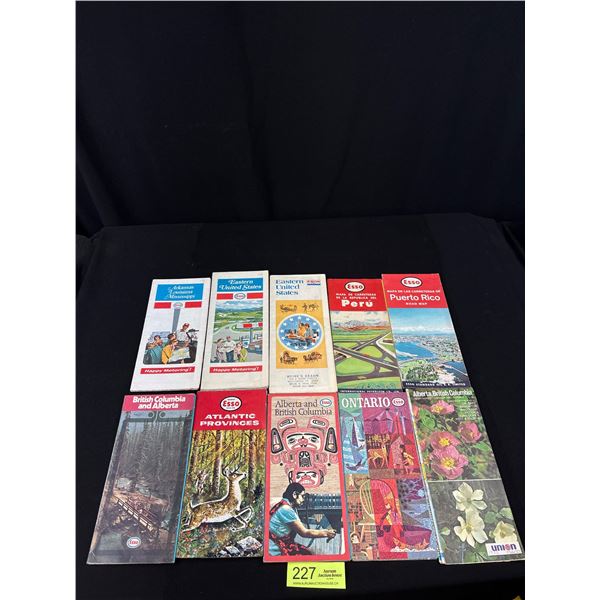 Lot of 10 1960s and 70s Esso Roadmaps