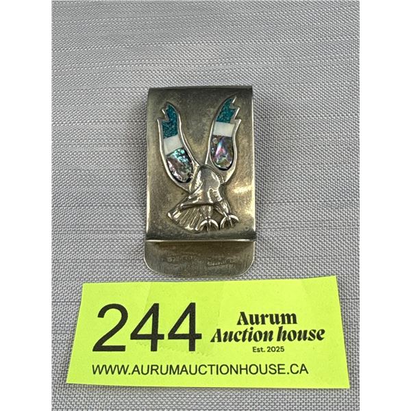 Vintage Eagle Money Clip with Shell Inlay