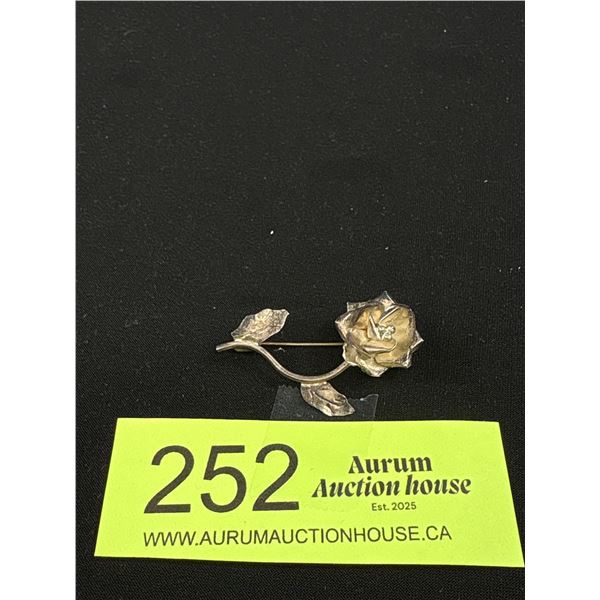 A Vintage Sterling Flower Brooch